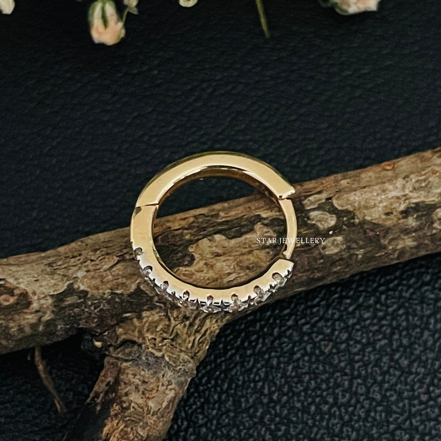 14K Solid Gold Nostril Hoop Earring
