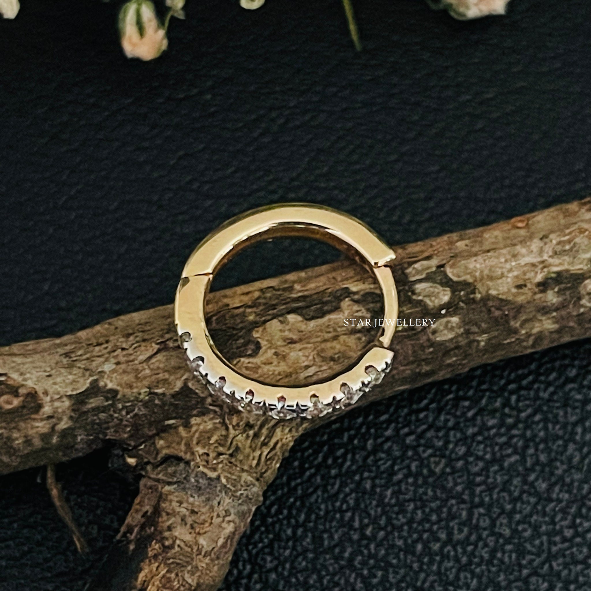 14K Solid Gold Nostril Hoop Earring