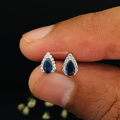 Pear Shape Anti Tragus Piercing with Green Emerald