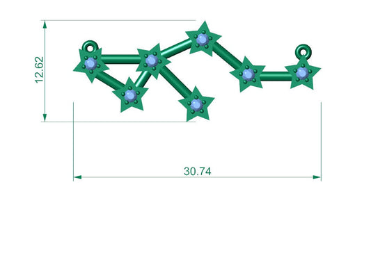 14K Solid Gold Leo Zodiac Constellation Necklace