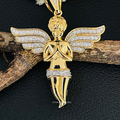10K Solid Gold Angel Pendant