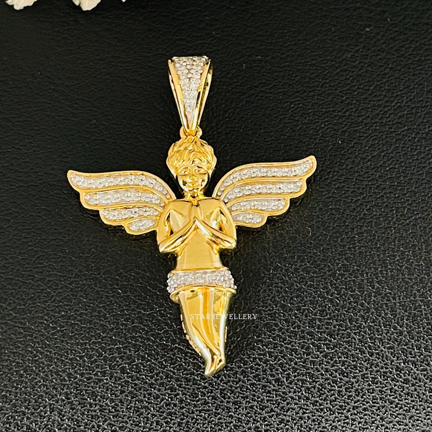 10K Solid Gold Angel Pendant