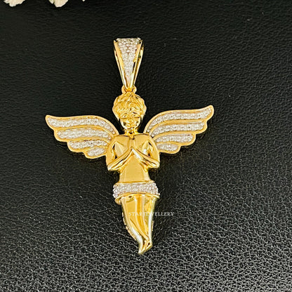 10K Solid Gold Angel Pendant
