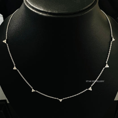 Seven Station Natural Diamond Yard Necklace