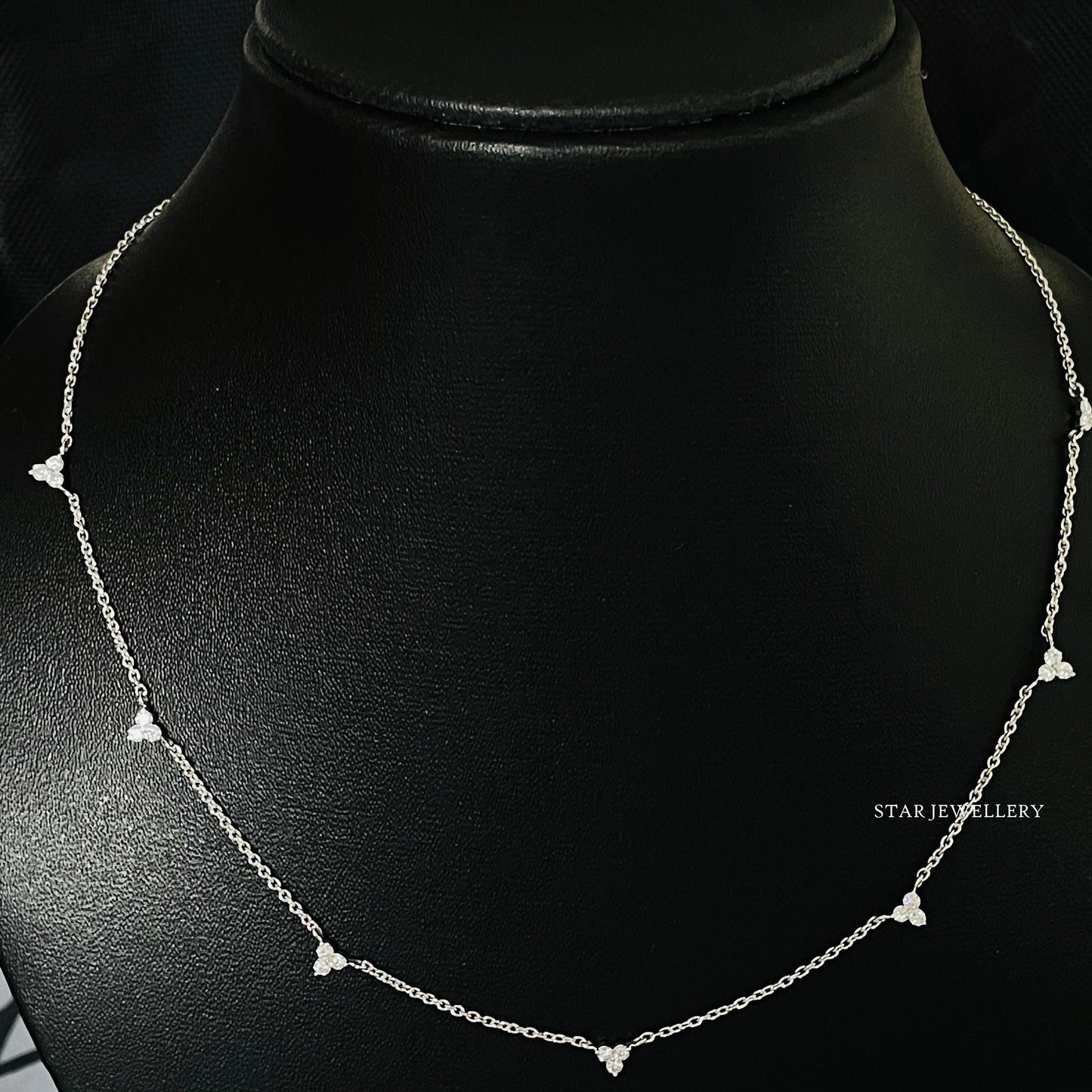 Seven Station Natural Diamond Yard Necklace