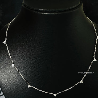 Seven Station Natural Diamond Yard Necklace