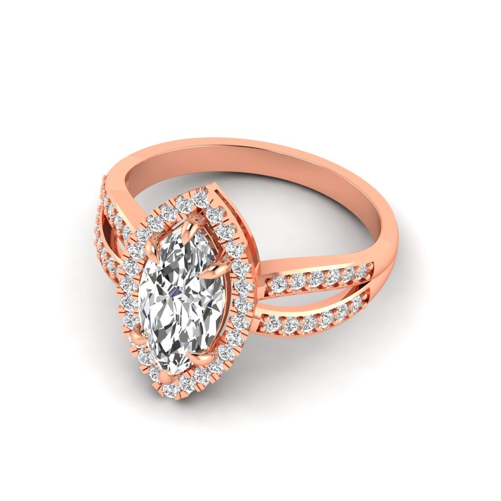 1.50 CT IGI Certified Marquise Cut Lab Grown Diamond Engagement Ring
