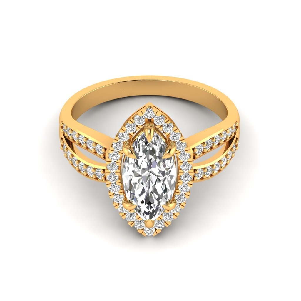 1.50 CT IGI Certified Marquise Cut Lab Grown Diamond Engagement Ring