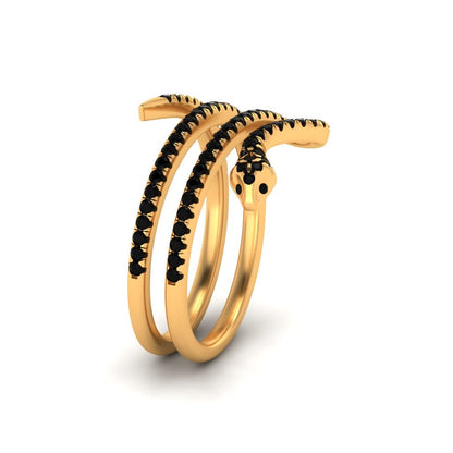 Natural Diamond Solid Gold Serpentis Ring