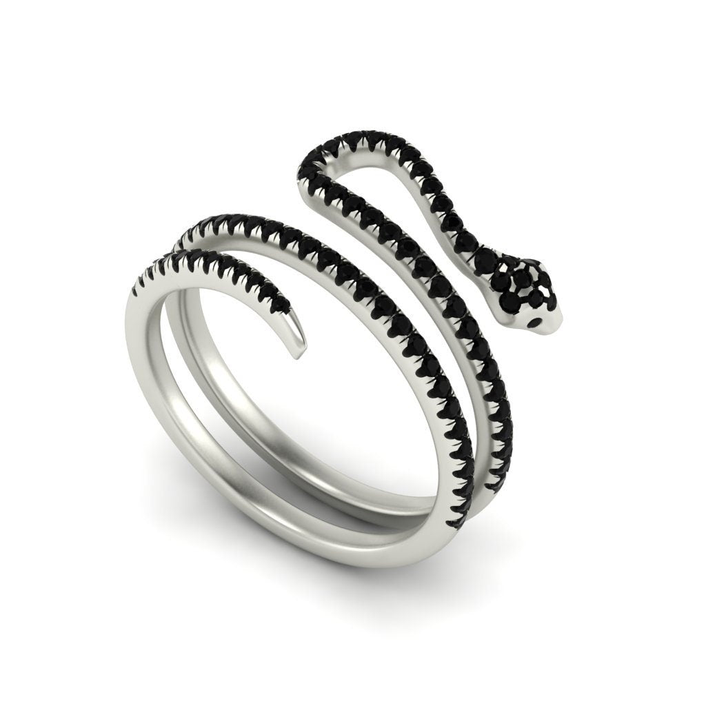 Natural Diamond Solid Gold Serpentis Ring