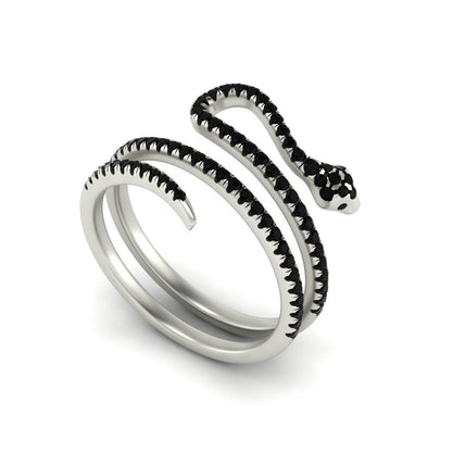 Natural Diamond Solid Gold Serpentis Ring