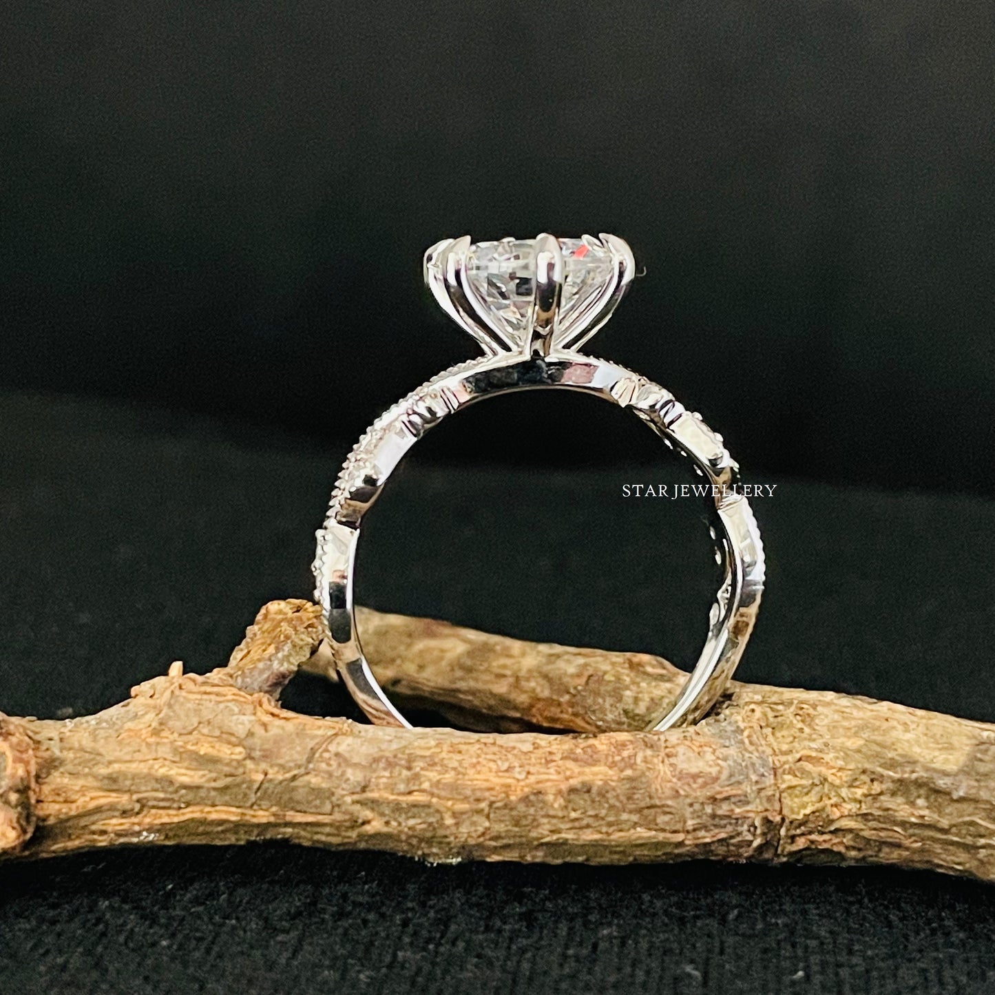 2.0 Ct Colorless Brilliant Cut Moissanite Solitaire Engagement Ring