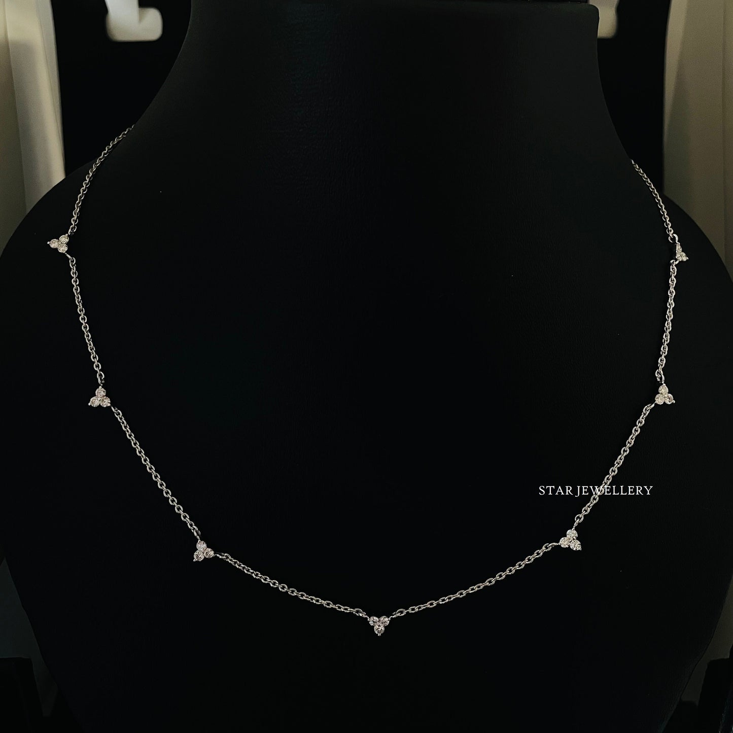 Seven Station Natural Diamond Yard Necklace