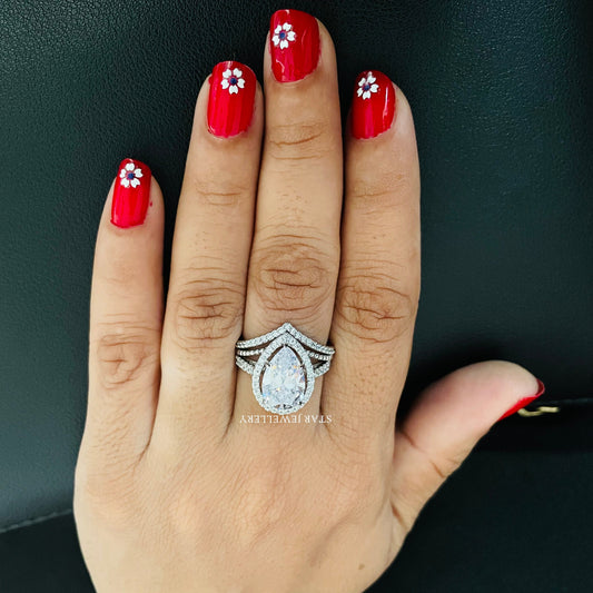 2.00 CT IGI Certified Pear Cut Lab Grown Diamond Ring