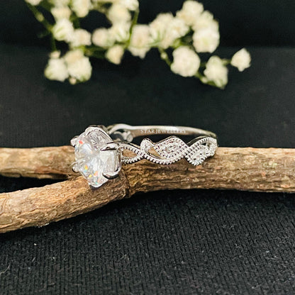 2.0 Ct Colorless Brilliant Cut Moissanite Solitaire Engagement Ring