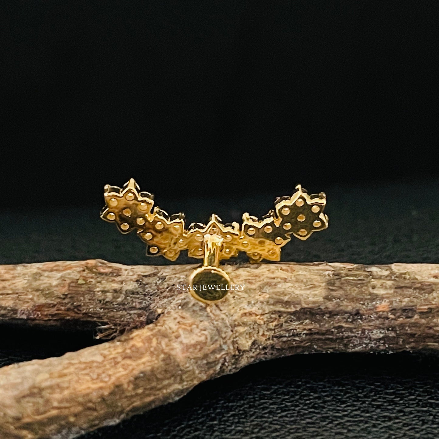 Diamond Flower Ear Climber