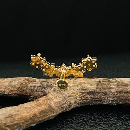 14K Solid Gold Curved Ear Crawler for her