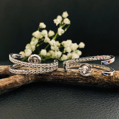 Twin Diamond Huggies Ear Cuff Earrings in 14K