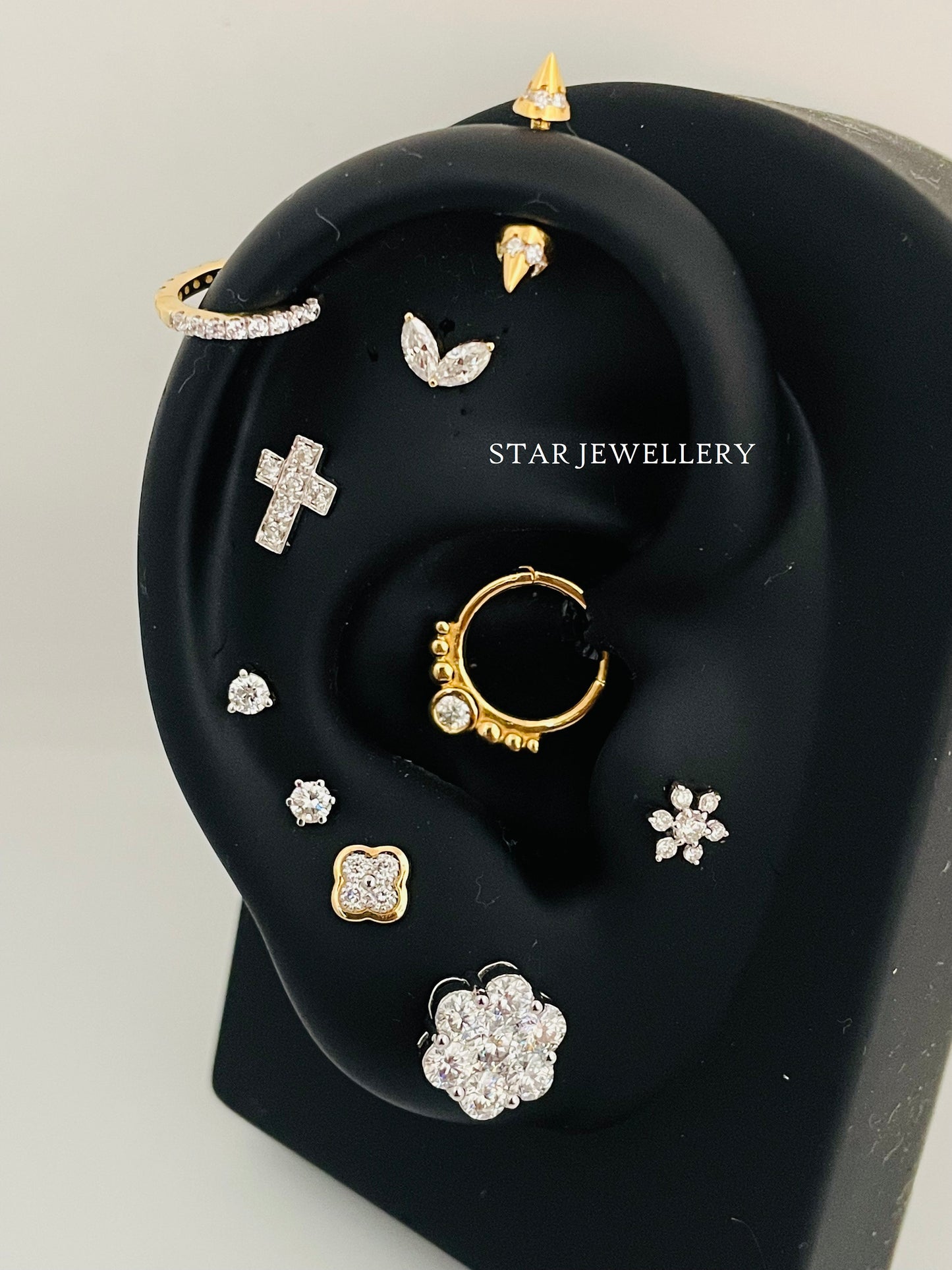 14K Gold Diamond Septum Nose Ring