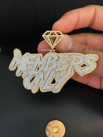 925 Silver Custom VVS Moissanite Icedout Pendant