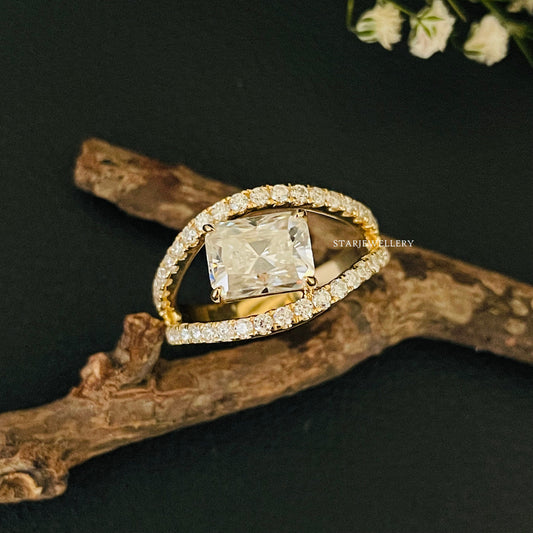 1.75 Ct Radiant Cut IGI Certified Lab Grown Diamond Engagement Ring with Split Shank
