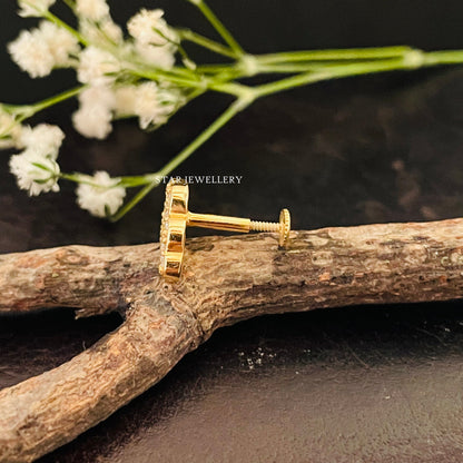 Natural Diamond Vintage Cloud Piercing