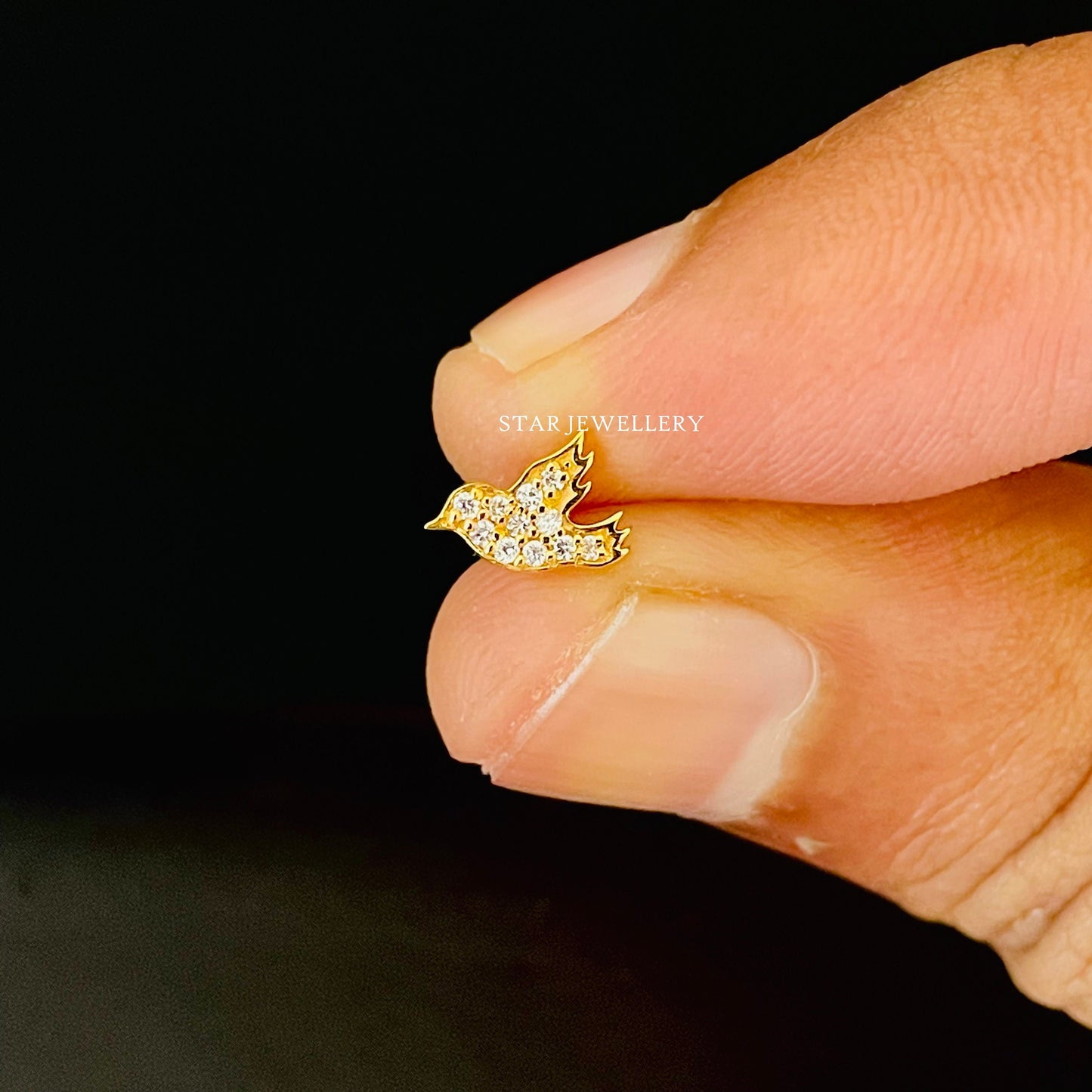 Diamond Bird Piercing for Helix, Tragus, Earlobe, Conch, Rook