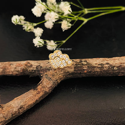 Natural Diamond Vintage Cloud Piercing