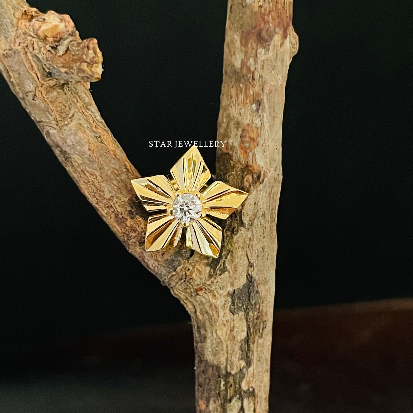 Diamond Lotus Studs for Ear Lobe, Conch, Tragus, Helix Tragus