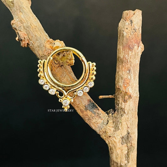 Bezel Set Diamond Daith Clicker