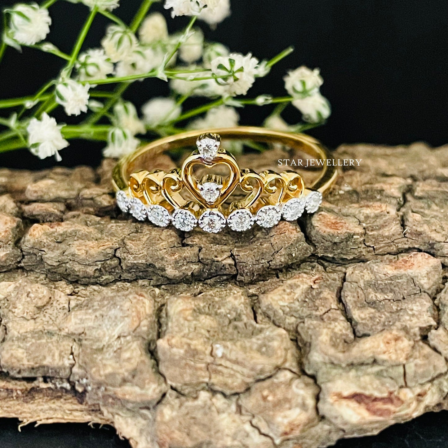 Tiara Diamond Ring, Diamond Queen Crown Ring