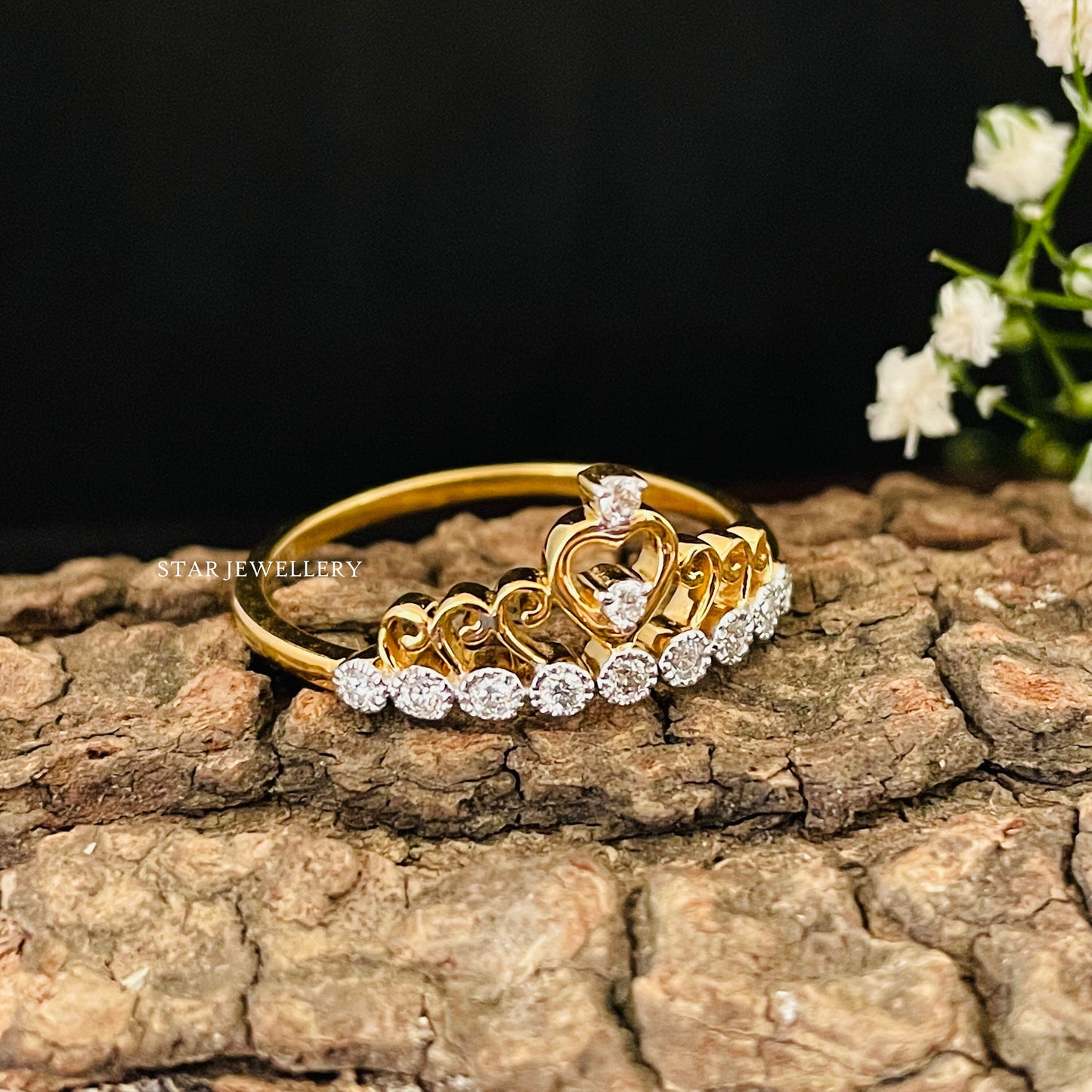 Tiara Diamond Ring, Diamond Queen Crown Ring