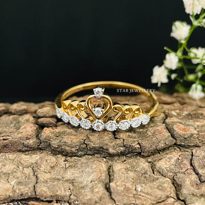 Tiara Diamond Ring, Diamond Queen Crown Ring