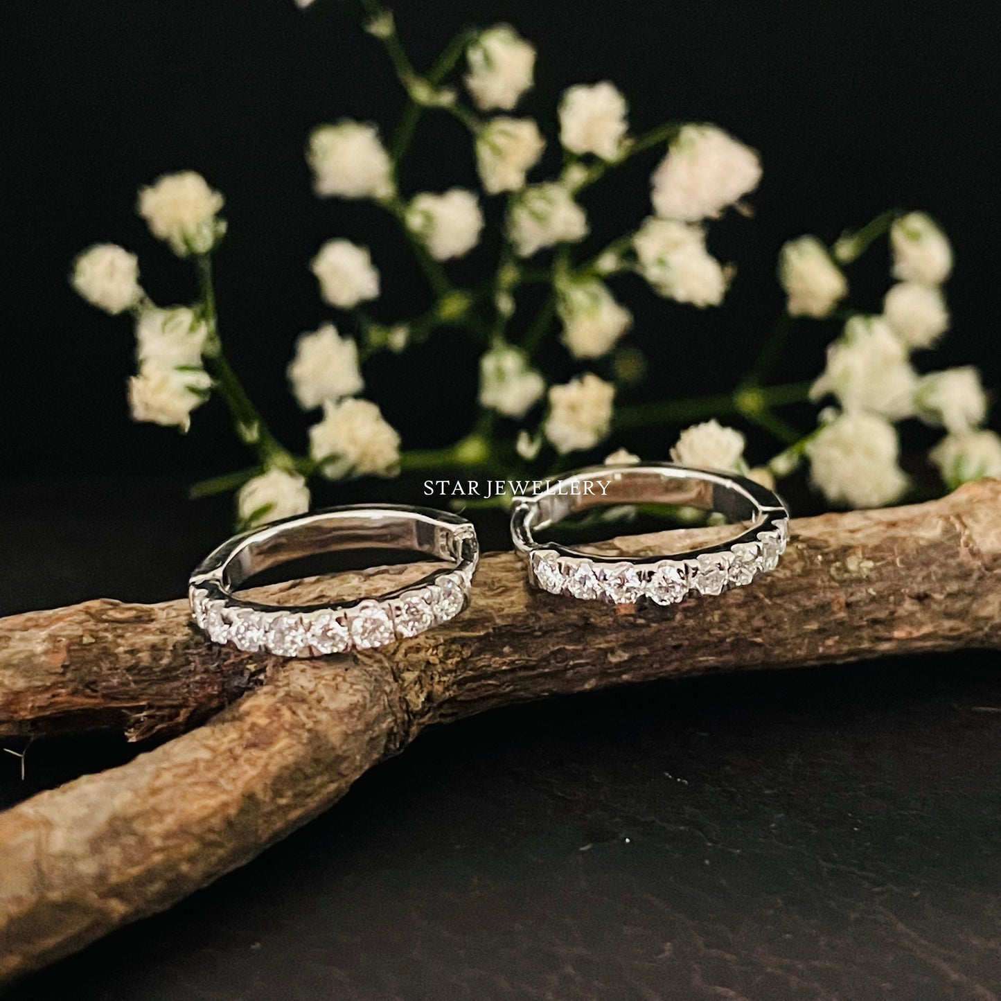 Diamond Huggie Hoop Earrings