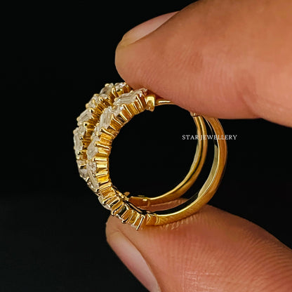 Baguette Diamond Hoop Earring