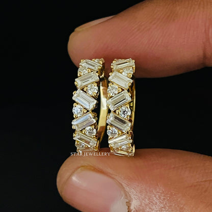 Baguette Diamond Hoop Earring