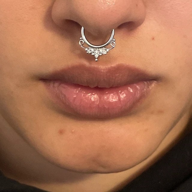 14K Solid Gold Marquise Shape Diamond Daith Piercing