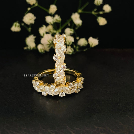 Bridesmaid Mixed Shape Diamond Hoop Earring