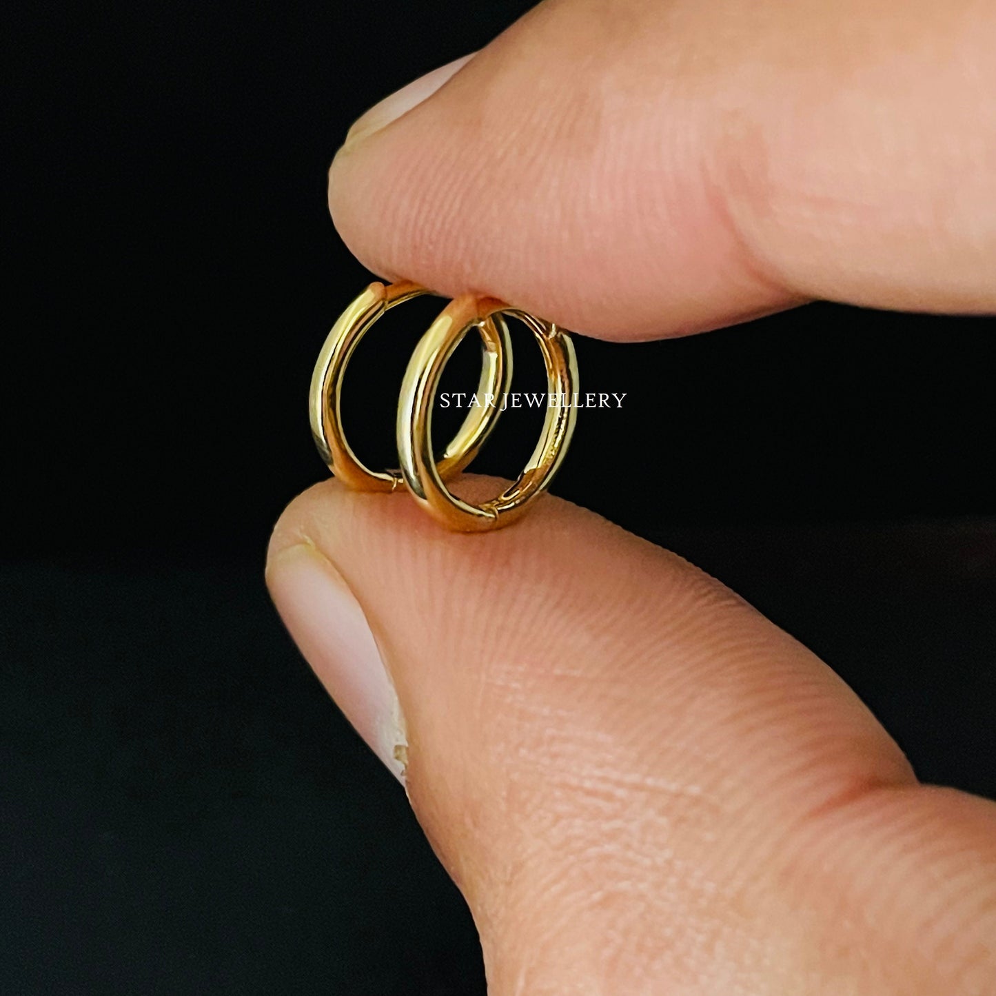 14K Solid Gold Hoop Earring and Nose Ring