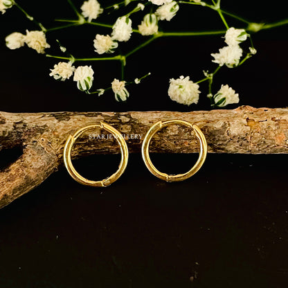 14K Solid Gold Hoop Earring and Nose Ring