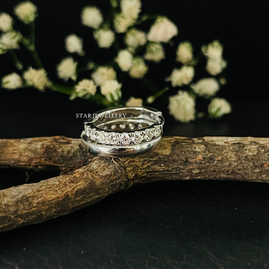 Diamond Huggie Hoop Earrings