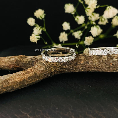Diamond Huggie Hoop Earrings