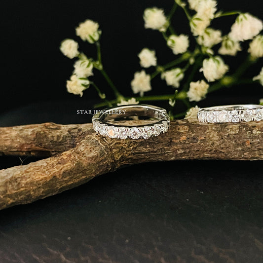 Diamond Huggie Hoop Earrings