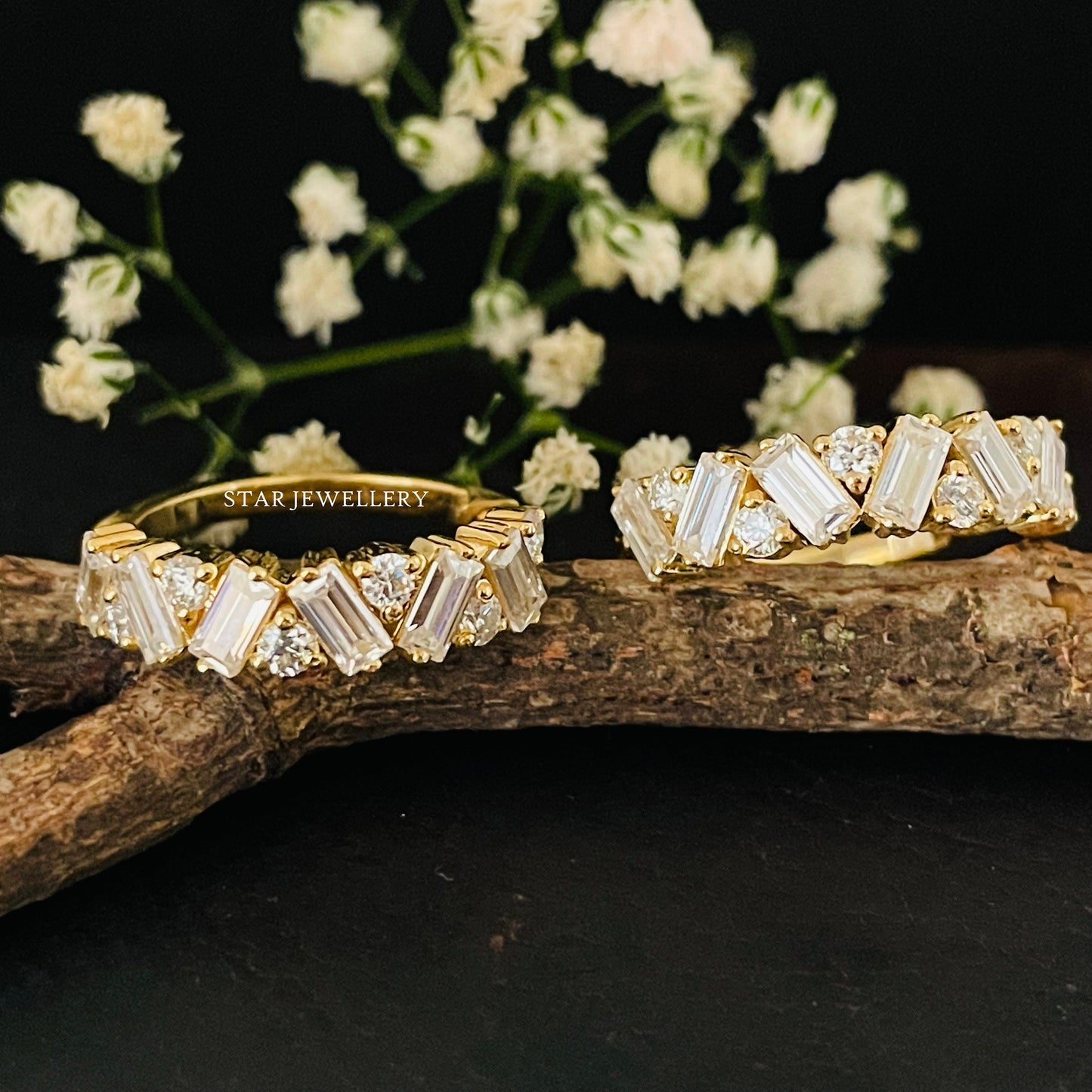 Baguette Diamond Hoop Earring