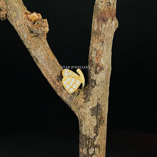 Solid Gold Butterfly Piercing for Conch, Helix, Rook, Tragus, Anti Tragus, Earlobe