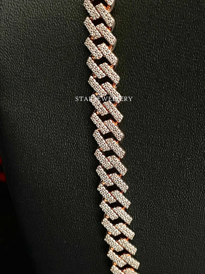 Silver Moissanite Miami Cuban Chain