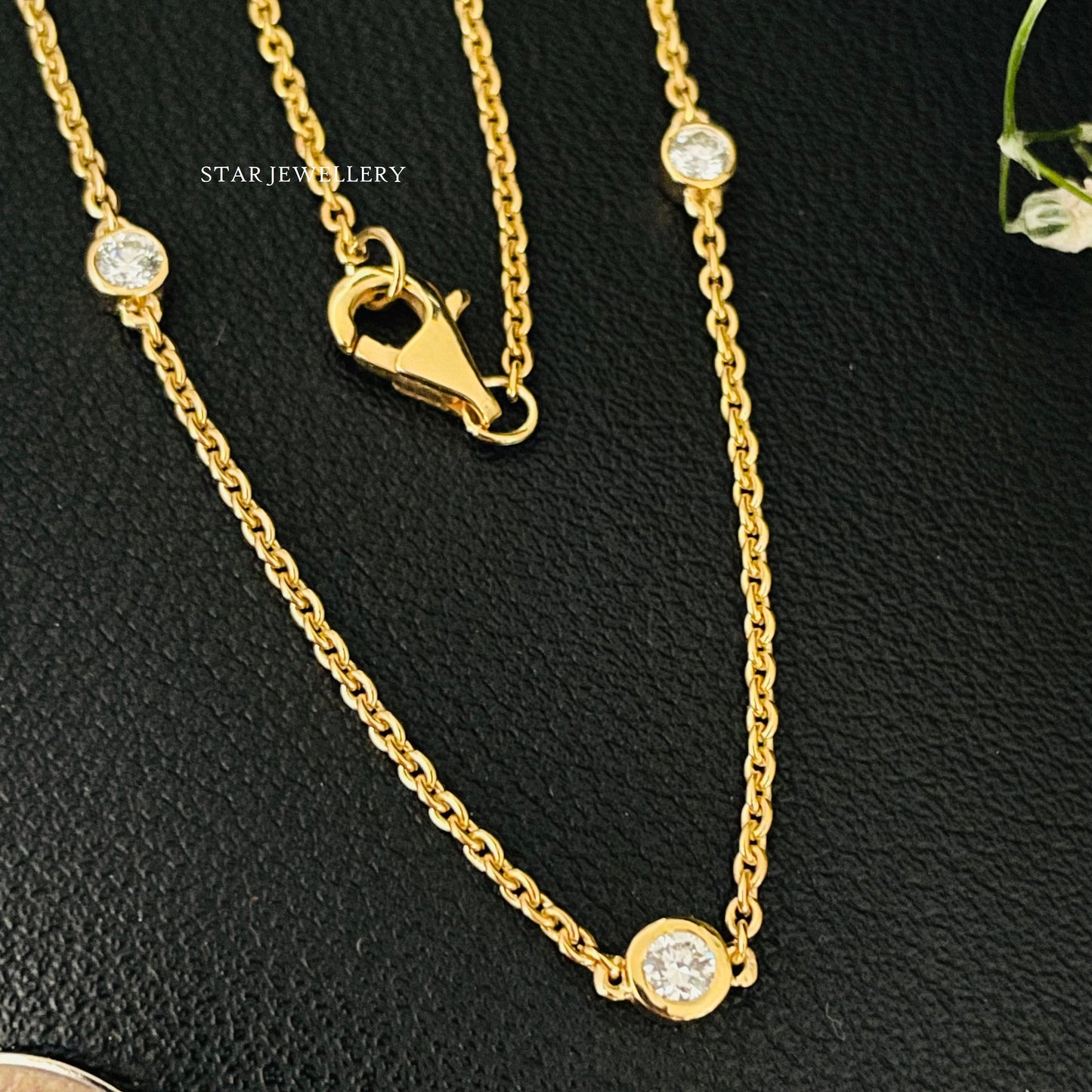 0.50 Ct Diamond Five Station Yard Necklace