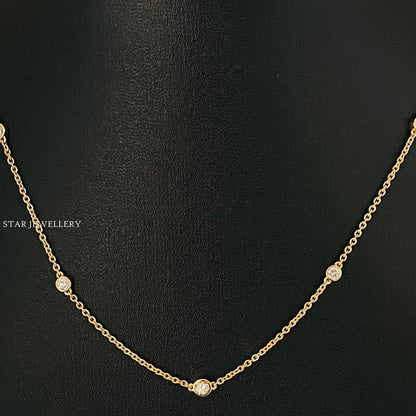 0.50 Ct Diamond Five Station Yard Necklace