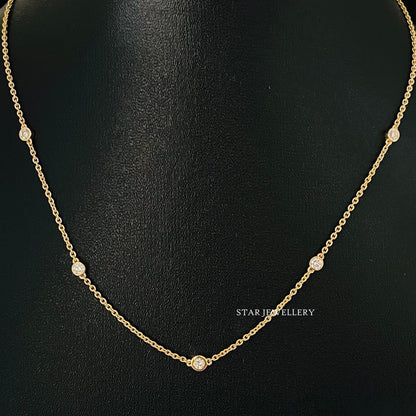 0.50 Ct Diamond Five Station Yard Necklace