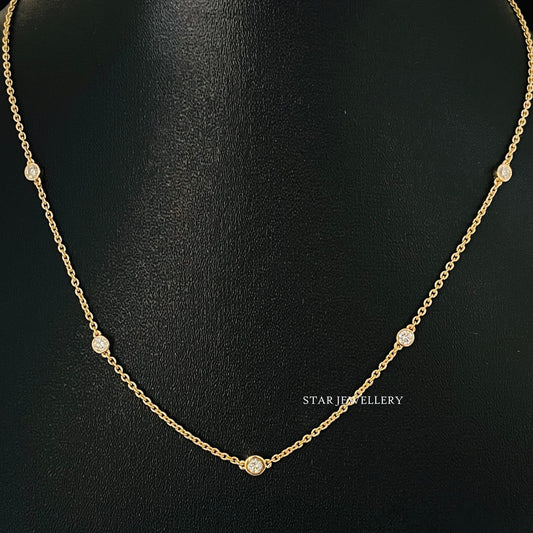 0.50 Ct Diamond Five Station Yard Necklace